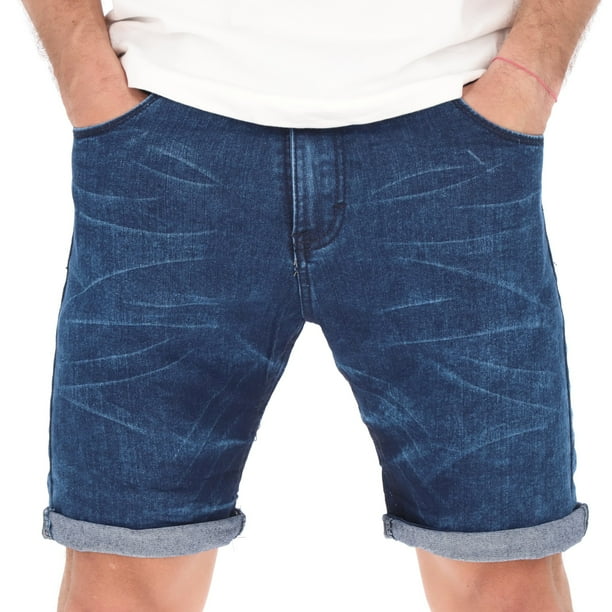 BERMUDA MEZCLILLA PARA HOMBRE CHB SHORT MODA CASUAL SLIM FIT TALLA 36