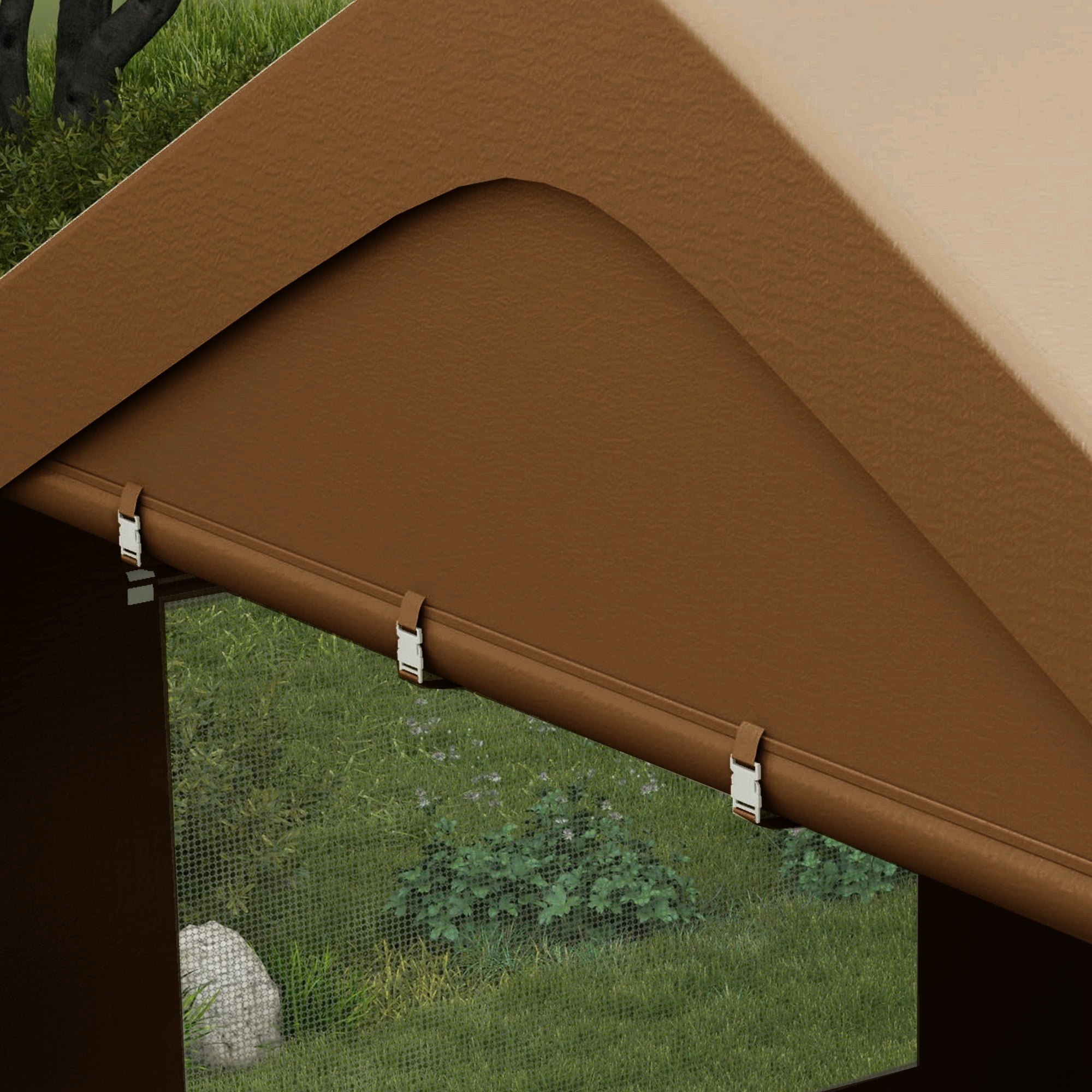 Outsunny 235.00 x 119.00 x 108.25 inches Tan Carport
