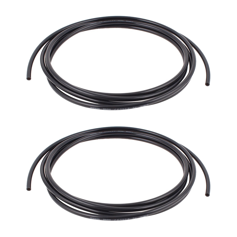 2Pcs 6mm x 4mm Pneumatic Air Compressor PU Hose Pipe 3 Meters Black