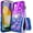 Purple/Blue, variant on Nagebee Phone Case Compatible for Samsung Galaxy A13 5G with Tempered Glass Screen Protector (Full Coverage), Sparkle Glitter Liquid Bling Diamond [Ring Holder & Wrist Strap] Women Girls (Aqua/Purple)