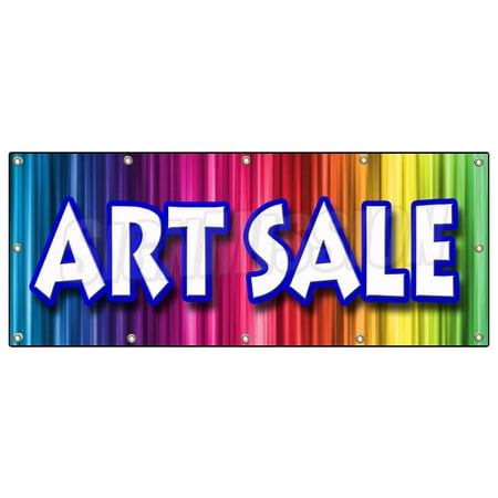48 x120 art sale banner sign artist paint brush supply canvas