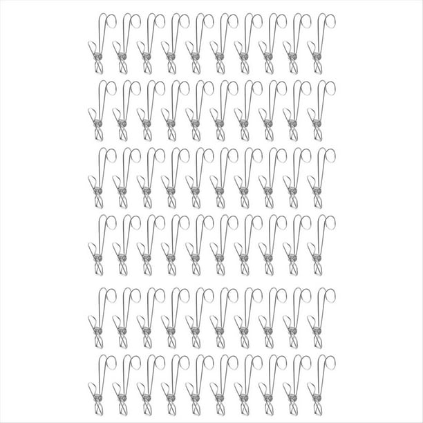 Clip de Larga de Metal de Acero Inoxidable con Gancho, Clip de Gancho de Pinza para Ropa de Acero Inoxidable Clip Universal para Colgar,