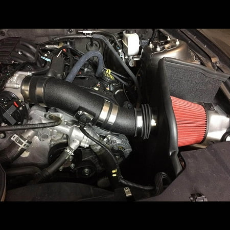 For 2011 to 2014 Ford Mustang Black Coated Aluminum Air Intake System - V6 12 (Best 2019 Mustang Cold Air Intake)