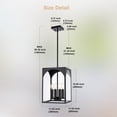 thumbnail image 4 of Melucee 4-light Outdoor Pendant Light for Porch, Black Outdoor Hanging Light Fixture with E12 Light Holder, 4 of 7