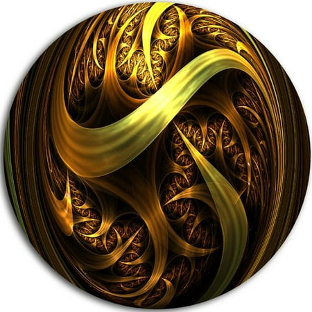 Design Art 'Golden Fractal Sphere in Dark' Graphic Art Print on