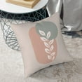 thumbnail image 6 of Square Throw Pillow Covers with Core, Wallpaper Leaf Boho Print Pillows for Sofa Beds, 20 x 20 inches Pink, 6 of 9