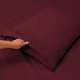 thumbnail image 3 of Split King Size Sheet Set, Hotel Luxury Bed Sheets, Extra Soft, Deep Pockets, Bamboo Derived Rayon, Breathable and Cooling Sheets, Wrinkle Free-Burgundy, 3 of 5