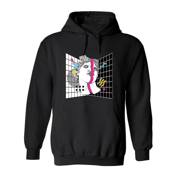 Apollo Face Statue Retro Hoodie Men -Image by Shutterstock, Male 3X-Large