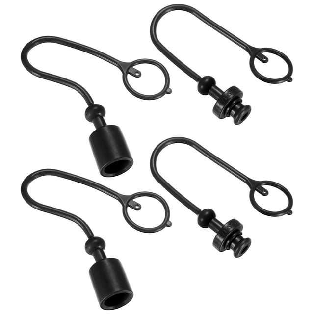 2 Set Hydraulic Coupler Dust Cap 3/8 ISO-A with Retention Ring Black