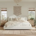 thumbnail image 1 of Lit Rembourré Moderne Minimaliste, Format Grand Lit, avec Tête de Lit Douce, Tissu en Lin, Sans Espace de Rangement, Matelas Non Inclus, Blanc, 1 of 8