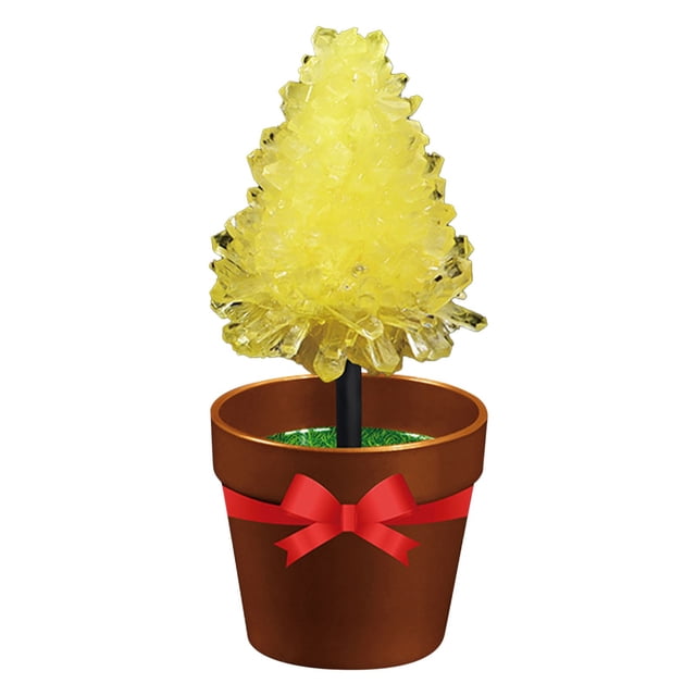Yellow Diy Crystal Tree Science Kit For Children Educational Toy Fast Growth In 24 Hours Stem Experiment Family Activity Creative Learning