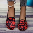 thumbnail image 2 of Xfvqtps Womens Heart Print Loafers Casual Flat Shoes Fashion Versatile Round Toe Slip on Comfortable Everyday Wear Black, 2 of 9