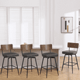 thumbnail image 4 of ANMINY Swivel Bar Stools Set of 4, 29" Seat Height, Upholstered Faux Leather Counter Barstools with Wood Backs and Metal Legs, Counter Height Bar Stool for Kitchen Island, 4 of 9