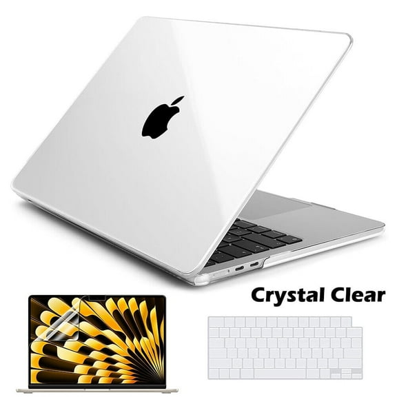 AYAMAYA APPLE MacBook Air 15 inch M2 Case 2023 for Mac Air 15.3 inch Model A2941 Laptop Hard Shell Case Keyboard Cover Screen Protector, Crystal Clear