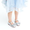 thumbnail image 6 of kkdom Kids Girls Dress Shoes Mary Jane Ballet Flats Shoes Princess Shoes Silver 10 Toddler, 6 of 7