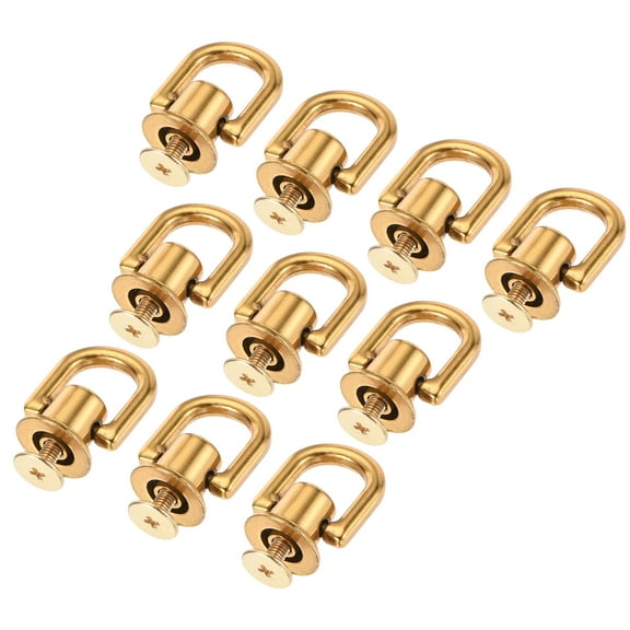 12x10mm Button Studs with D Ring Zinc Alloy Electroplating Gold Tone 10 Pack