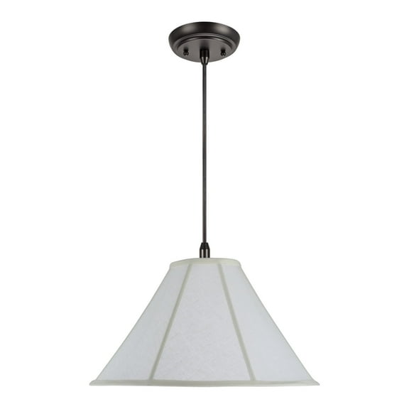 Aspen Creative 70042 Two-Light Hanging Pendant Ceiling Light with Transitional Bell Fabric Lamp Shade, Off White, 18" width