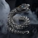 thumbnail image 2 of Pulsera de serpiente cascabel tejida a mano plateada en cobre con acab met lico dise o escamas realistas parches dors y ojos piedras preciosas azules joyer moda nica tema animal para estilo casu, 2 of 4
