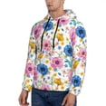 thumbnail image 3 of Naloa Rose Flowers Men's Casual Hooded Collar Drawstring Hoodies Pullover Sweatshirts Casual Long Sleeve Shirts-4X-Large, 3 of 7