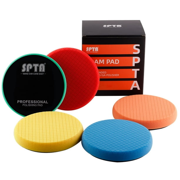 Kit de esponjas pulidoras SPTA, 5 unidades, 13 cm, para amortiguador de coche de 12,5 cm
