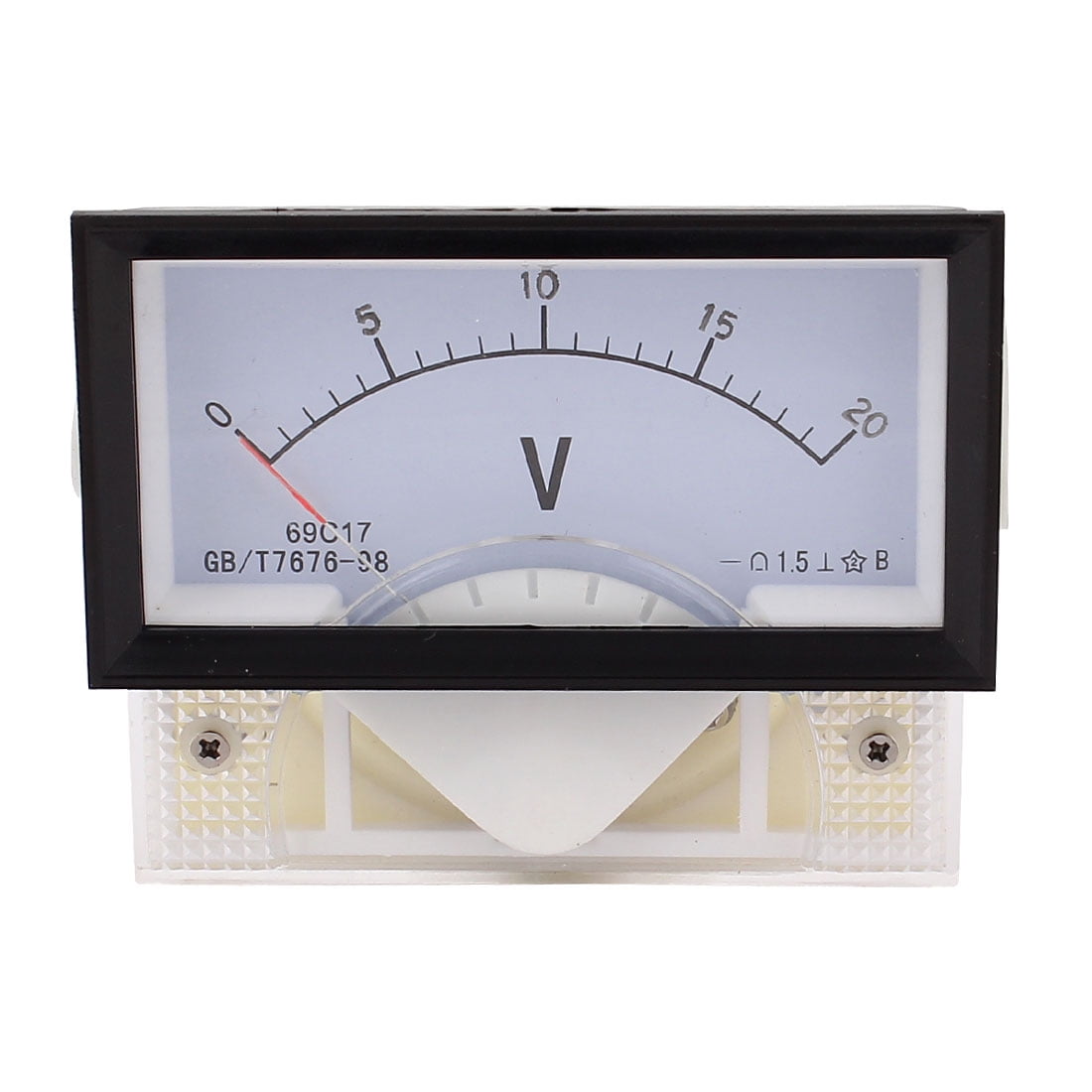 DC 020V Class 1.5 Plastic Rectangle Panel Analog Gauge Voltmeter
