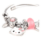 thumbnail image 3 of Pulsera ajustable de plata con dije de gato Kawaii Xtellar plateado, 3 of 4