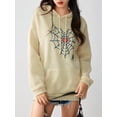 thumbnail image 3 of Faithtur Femmes Sweat à Capuche, à Manches Longues Broderie Cobweb Coeur Pull-Over Casual Tops, 3 of 9