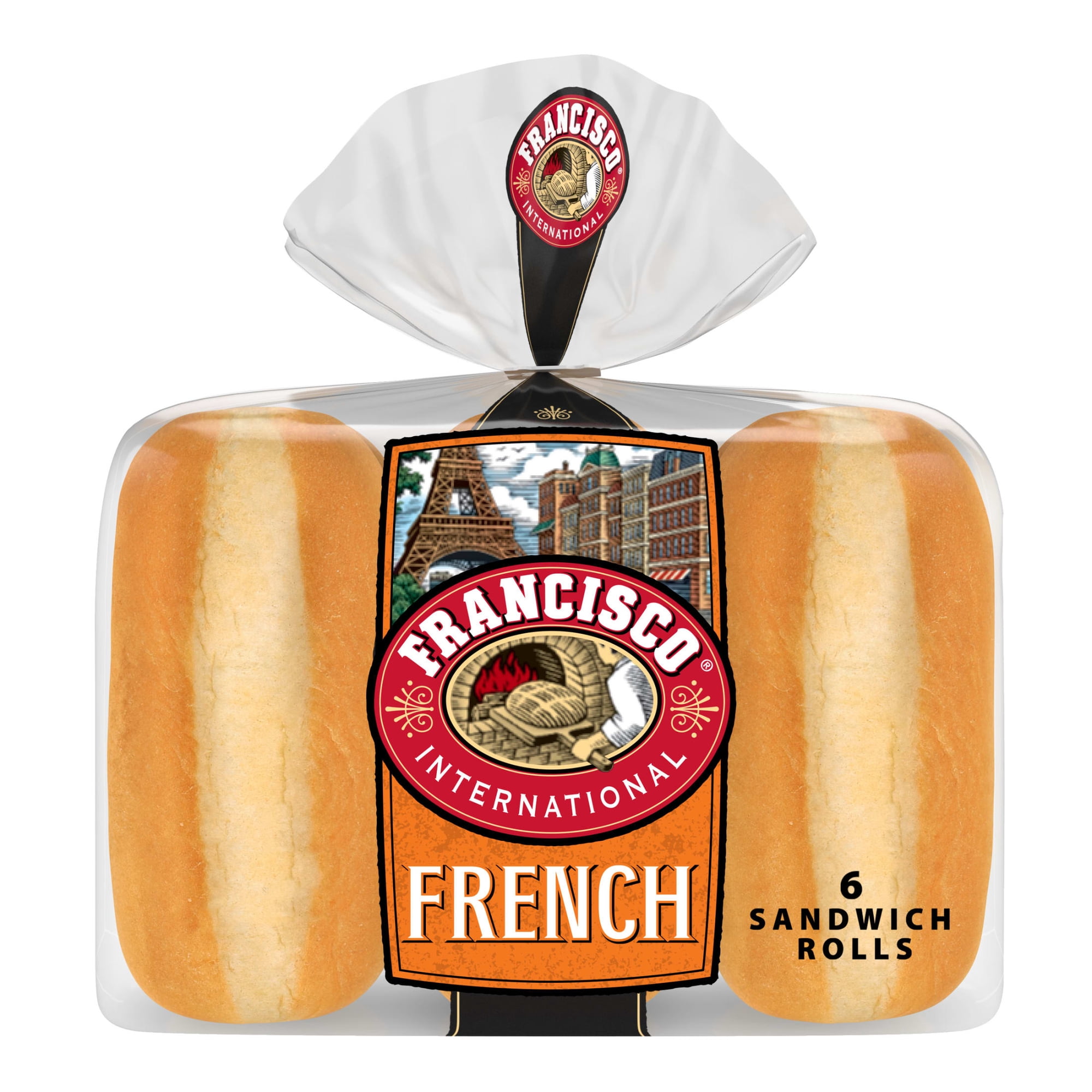 Francisco French Sandwich Rolls, 6 count, White Sandwich Rolls, 18.5 oz Bag