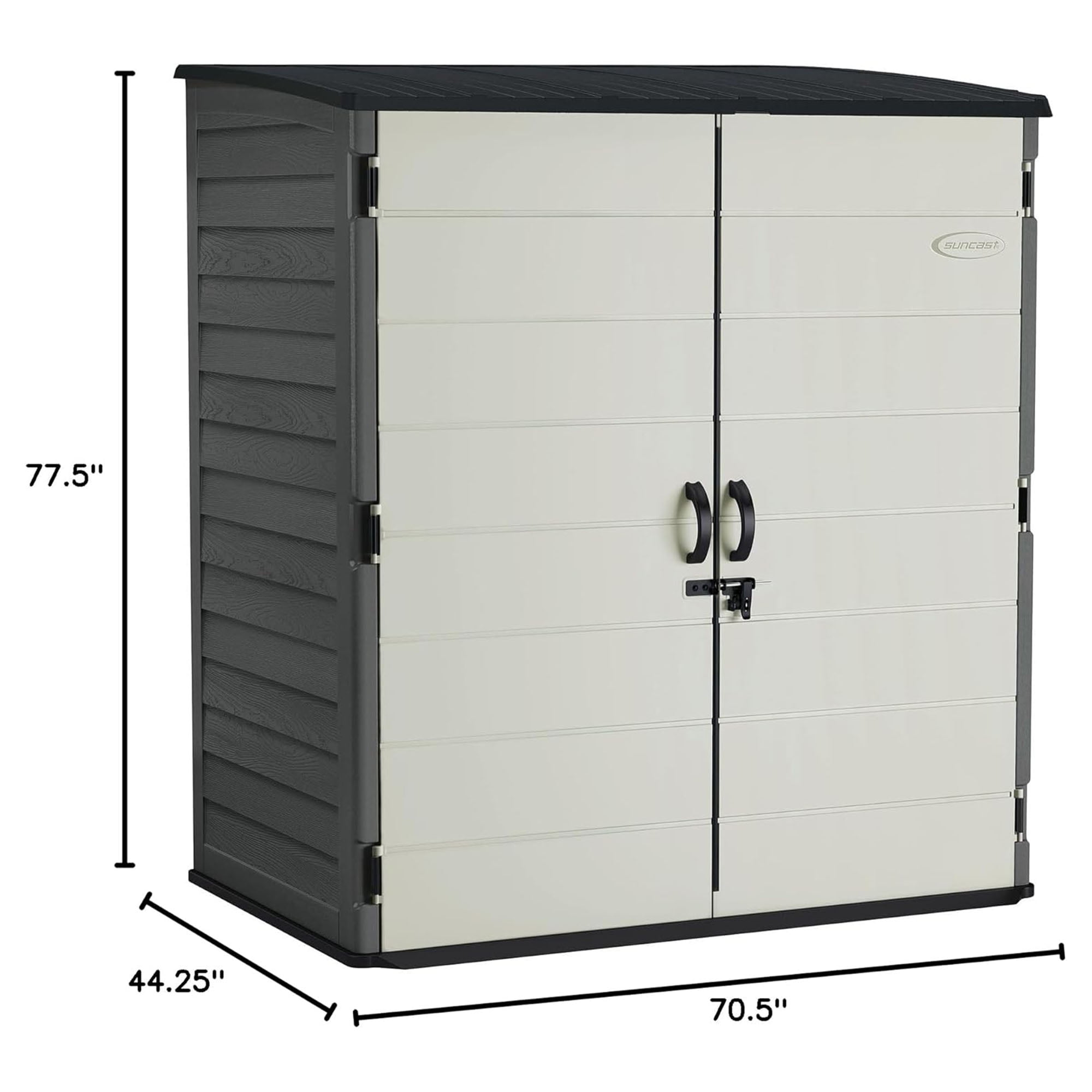 Suncast Extra-Large Vertical Storage Shed, All-Weather Outdoor Backyard Unit, Gray