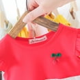 thumbnail image 3 of SXcggal One Jupe pour Enfants Style Cerise Rouge Style d'Été Robe à Manches Courtes Jupe à Coutures Broderie Style Western Jupe Fille Douce Mignonne Décontractée Robe pour Enfants, 3 of 8