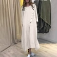 thumbnail image 4 of Ashirexll Long Sleeve Maxi Dress, Womens Fall Dresses, Ladies Plus Size Casual Round Neck Long Sleeve Dresses Solid Color Linen Long Dress, 4 of 6