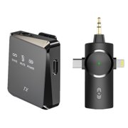 Wireless Lavalier Microphone for iPhone iPad Android PC Camera,26H Battery Life,3-in-1 Podcast Microphone Live Equipment,Mini Lapel Mic for Video Recording (1 PC Mic)