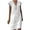White, variant on Lolmot Casual Dresses for Women Fashion Summer Casual V-Neck Cotton Linen Solid Color Short Sleeve Dress