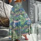 thumbnail image 3 of Falda de cintura alta elástica con estampado Vintage para mujer, vestido plisado suelto de medio cuerpo, ropa de calle informal de vacaciones, elegante, nuevo, Verano, 3 of 5