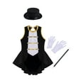 thumbnail image 3 of Linjinx Girls Outfit Festival Kids Cutout Back Leotard Jumpsuit with Accessory Black 8, 3 of 5