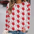 thumbnail image 2 of Sweatshirt For Women Valentines Shirts Love Heart Graphic Long Sleeve Funny Sweater Pullover Tops Festival Red Sweatshirt Hoodies For Women, 2 of 4
