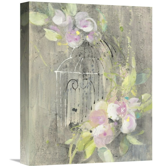 Global Gallery Albena Hristova 'Birdcage Floral II' Canvas Wall Art