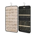thumbnail image 2 of Home Textile Storage Storage Case Portable Hanging Jewelry Storage With Metal Hooks,Necklace Holder,Double-Sided Jewelry Rack,Black A, 2 of 4