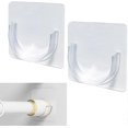 thumbnail image 1 of Shower Rod Holder, Tension Curtain Bracket No Drilling, Adhesive Retainer |, 1 of 5