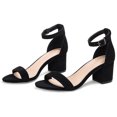 thumbnail image 3 of Sandalias cómodas y elegantes con punta abierta zapatos de tacón bajo para fiesta y vacaciones, 3 of 9