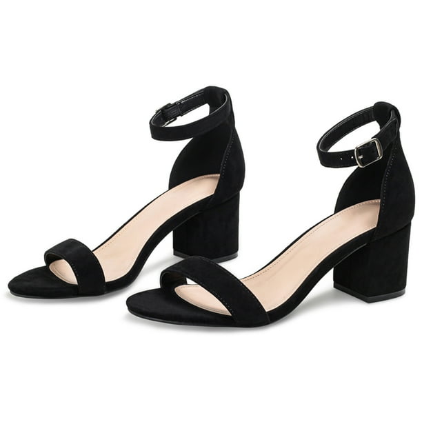 Sandalias cómodas y elegantes con punta abierta zapatos de tacón bajo para fiesta y vacaciones
