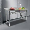 thumbnail image 6 of 201 Stainless Steel Thickened Commercial Sink Prep Table W/ 360° Faucet Freestanding, 6 of 22