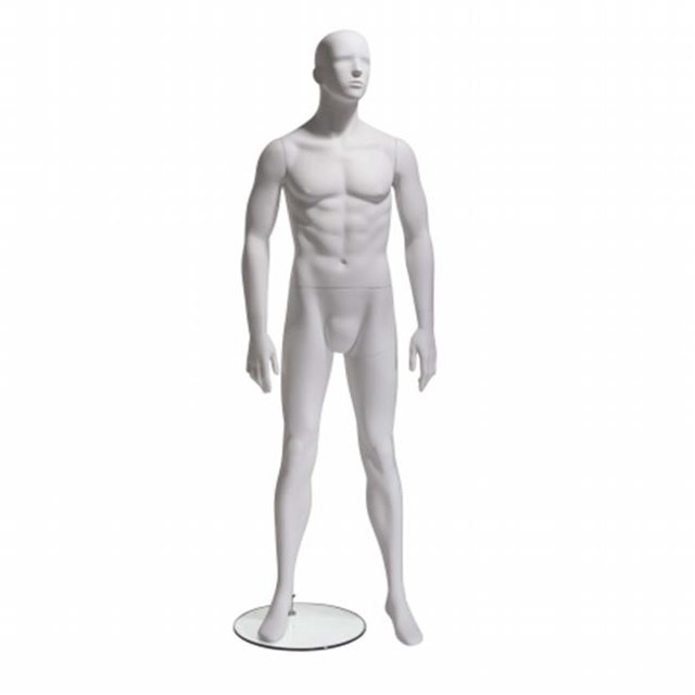 Econoco GEN-1H Male Mannequin - Abstract Head- Arms by Side- Legs Slightly Bent