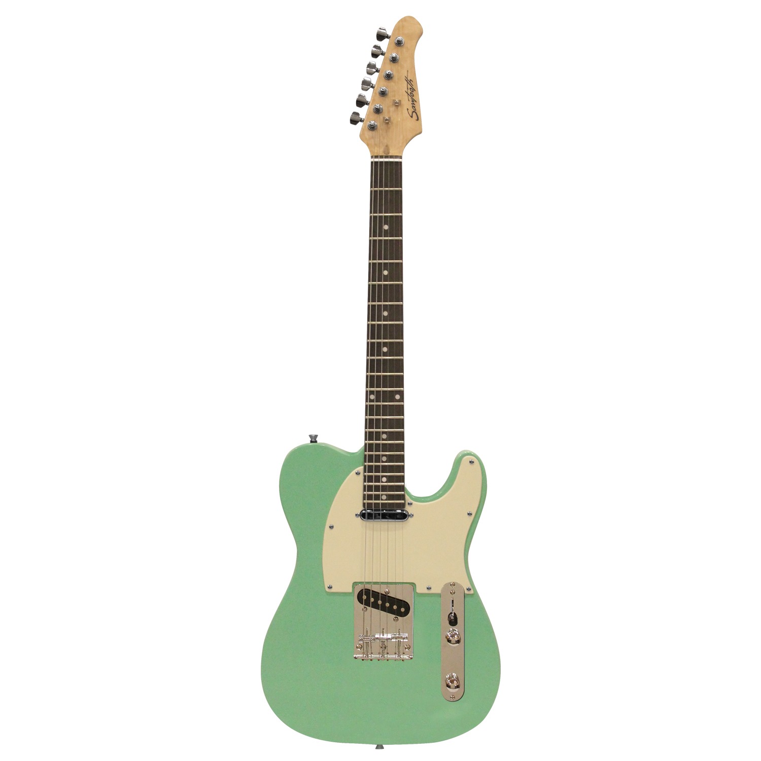 Sawtooth Surf Green ET Series Electric Guitar with Aged White Pickguard  Includes: Gig Bag, Amp, Picks, Tuner, Strap, Stand, Cable, and Guitar  Instructional
