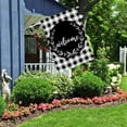 thumbnail image 6 of Welcome Laurel Wreath House Flag 28 x 40 Inch Large Vertical Double Sided Black White Buffalo Check Plaid Seasonal Outside Décor for Garden Yard Farmhouse Flags, 6 of 6