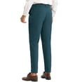 thumbnail image 3 of INSPIRE CHIC Slim Fit Dress Pants for Men's Flat Front Stretch Solid Office Trouser Green 32, 3 of 5