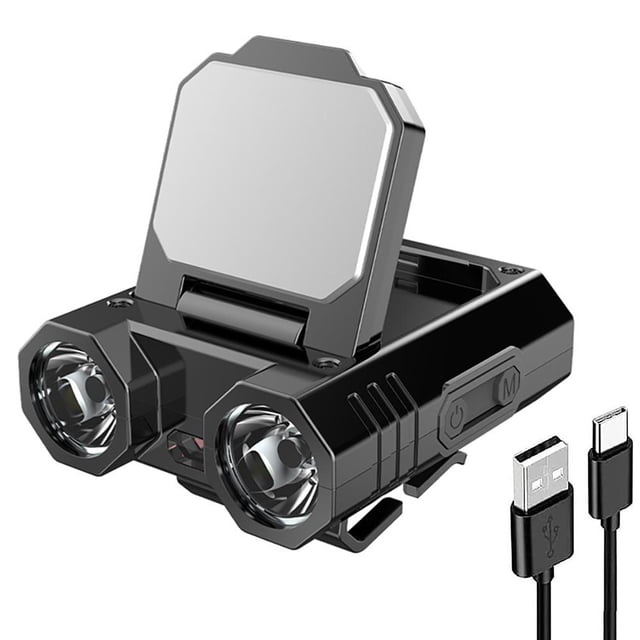 Lámpara de pesca LED de carga USB tipo C con luz de clip de sombrero XPE con detección de ondas inteligente