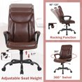 thumbnail image 4 of NiamVelo Home Office Chair Ergonomic Desk Chair PU Leather Task Chair Rolling Swivel Mid Back Computer Chair with Lumbar Support Armrest Adjustable Chair for Adults,Brown, 4 of 7