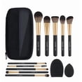 thumbnail image 1 of Brochas De Maquillaje Profesional,set 10 Con Estuche Modelo Negro, 1 of 4