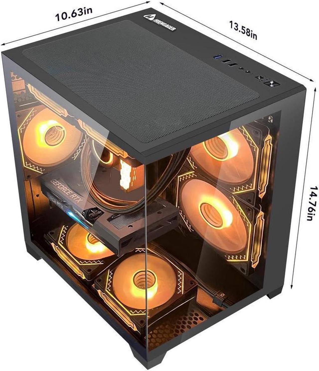 Hoengager Gaming PC -Intel Core i5-13400F up to 4.6 GHz- GeForce RTX 3050 6GB- 16GB DDR4 3200MHz -1TB PCIe SSD- RGB FANS- Windows 11 Prebuilt PC-Black